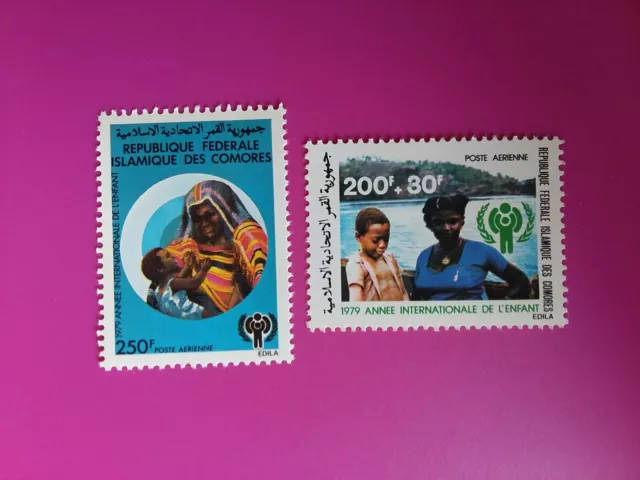 COMORES RFIC 250f 200+30f enfance PA164 et PA165 MNH neuf 1979