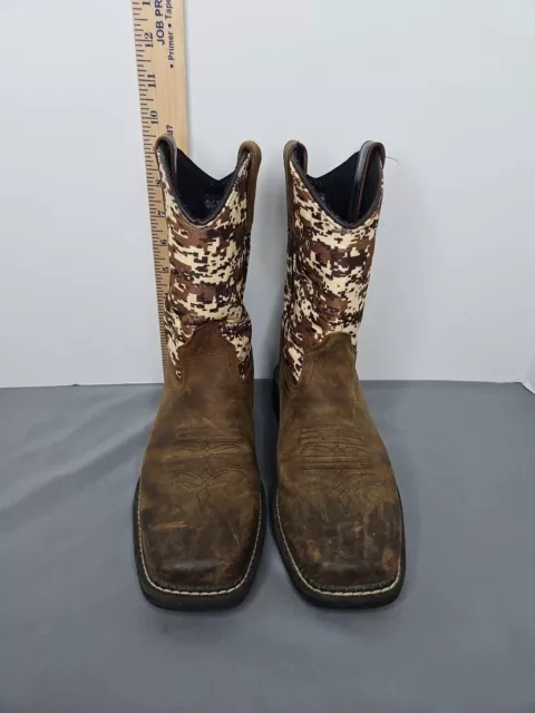 OLD WEST DIGITAL Camo Cowboy Boots Hand Corded Rubber Sole Brown Boys ...