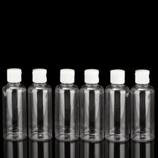 Plastic Empty Bottle Travel Lotion Liquid Vials Sample Clear /White Flip Cap