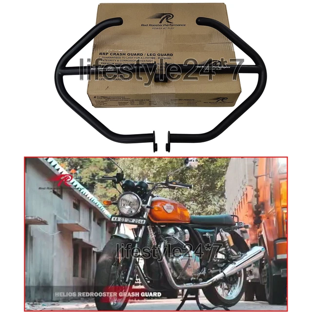 ROYAL ENFIELD RED Rooster Helios Engine Crash Guard Black For GT