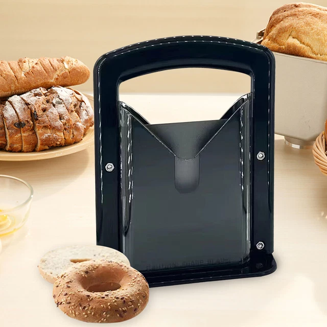 UK BAGEL GUILLOTINE Slicer with Safety Handle Cutter Baking Pastry