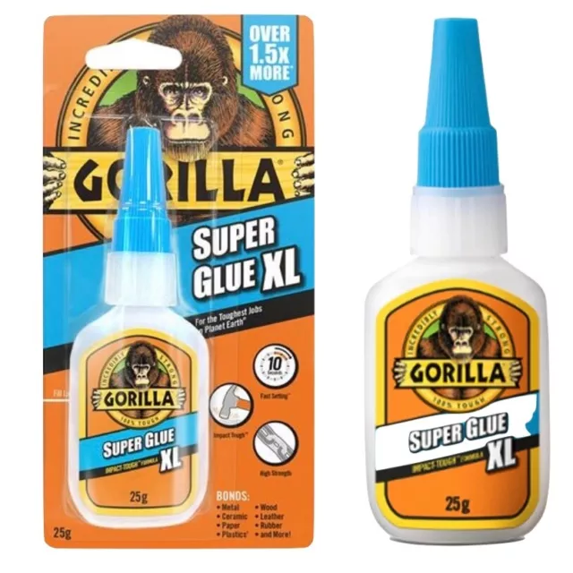 GORILLA SUPER GLUE XL impact tough 25g ANTI-CLOG metal/wood/ceramic/plastic/