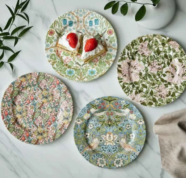 Spode Morris & Co Set of 4 Porcelain Dessert Plates 20 cm