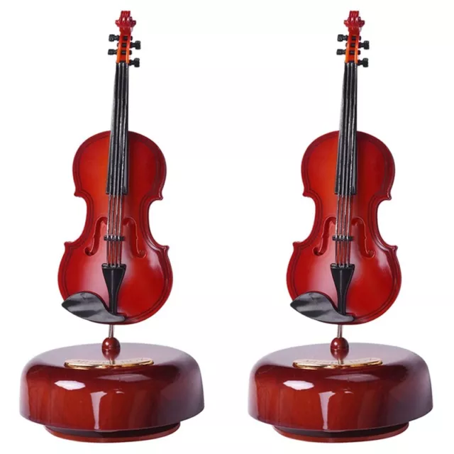 2X Caja de Música para Violín, Base Musical Giratoria, Instrumento de Caja 8426