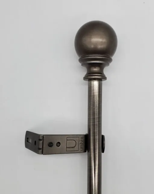 Valley Ball 5/8" Adjustable Curtain Rod - Pewter - Three Sizes Available