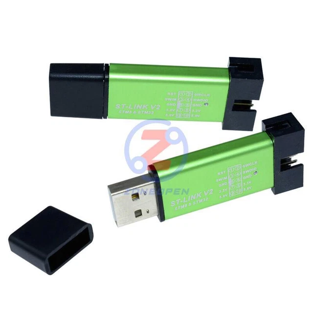 ST-Link V2 Unità Di Programmazione Per STM8 E STM32 - Emulatore Downloader Con Custodia In Alluminio E Cavo Dupont