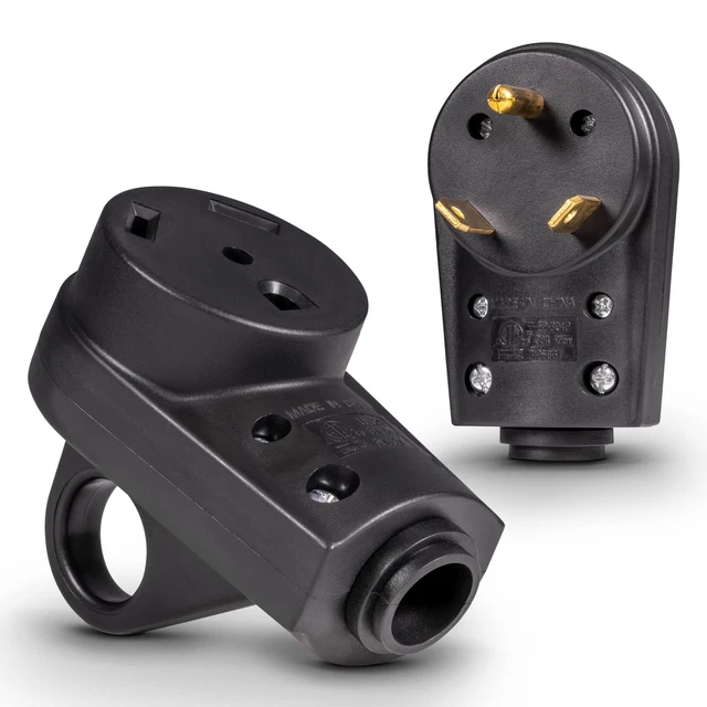 NEMA TT-30P/30R 125V 30A RV Power Cord Male/Female Replacement Socket Plug Co...