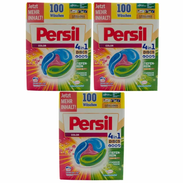 Persil 4in1 Discs Color 3x 100 Wl Detergent Colorwaschmittel Hygienic Fresh