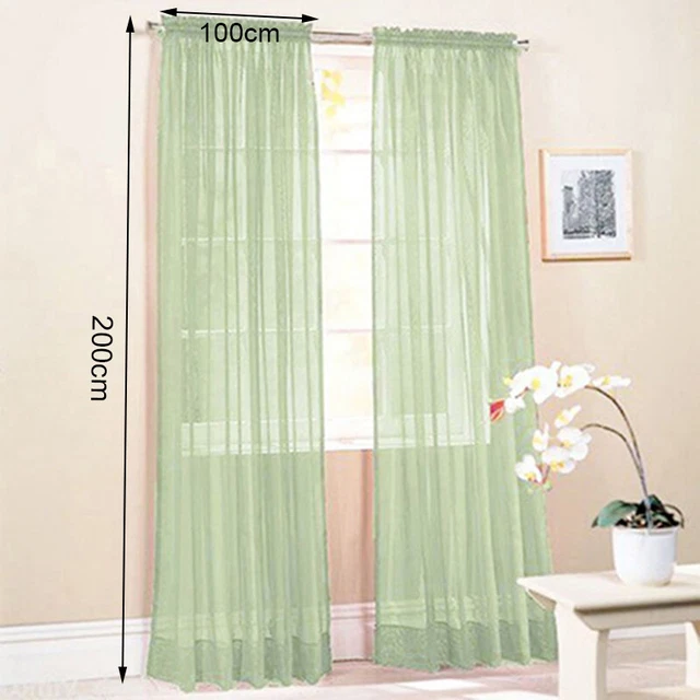 Glass Yarn Sheer Window Valance Curtain Pure Color Bedroom Home Wedding Decor 7