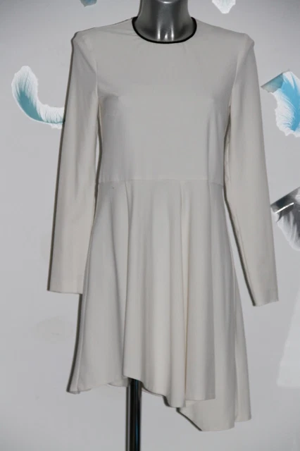 Robe Patineuse MAJE En Soie Et Coton, Taille 38, Couleur Crème Et Marron - Excellent état