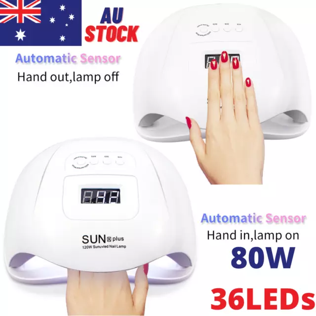 80W SUN Light X5 Plus UV LED Nail Art Dryer Light Lamp Gel Polish Curing AU Plug