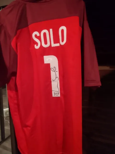 Autographed/Signed HOPE SOLO Red Team USA Soccer USWNT Jersey JSA COA Auto