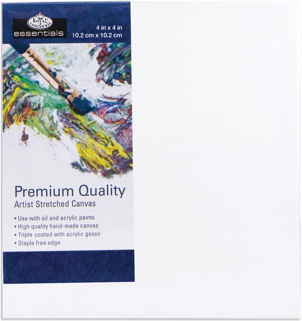 Paquete de 6 Royal Langnnickel Essentials(TM) Premium Lona Estirada-4""X4"" -CNV44
