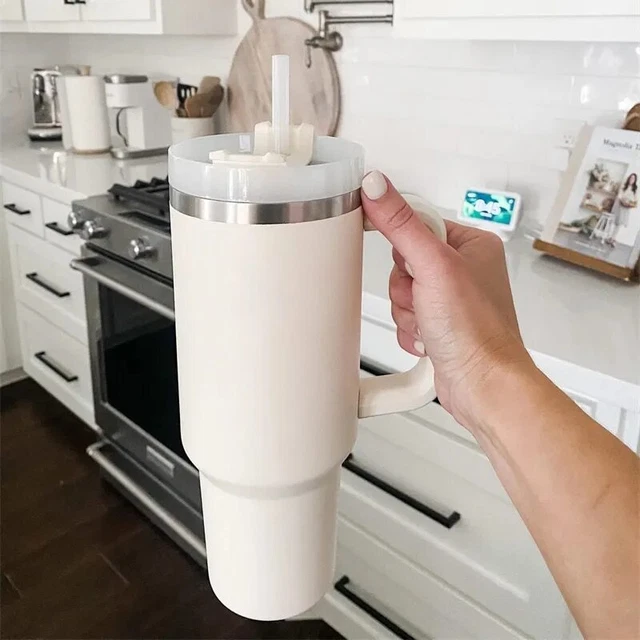 40oz Stainless Steel Vacuum Insulated Tumbler Straw and Lid & Handle For Travel