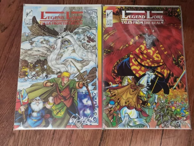 Signed by Guy Davis Legend Lore: Tales from the Realm #1 & 2  Arrow Comics 1988