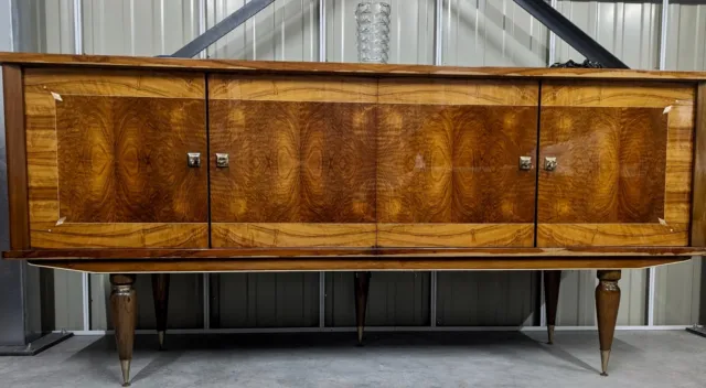 Stunning 1940's French Deco Sideboard in Lacquered Walnut