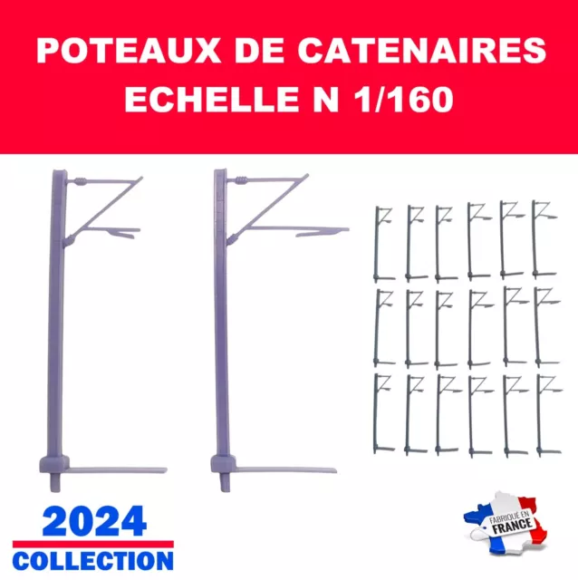 LOT DE 20 POTEAUX DE CATENAIRES N 1/160 *** Collection 2024 TRAIN RAIL SNCF