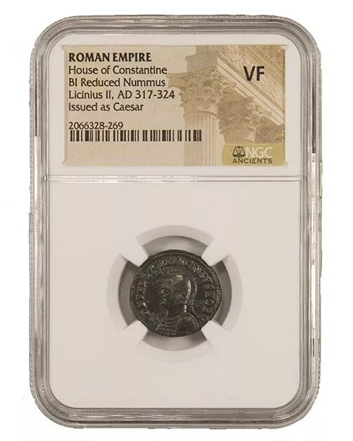 NGC VF Roman AE of Licinius II (AD 317- 324) VERY FINE Certified Ancient Coin