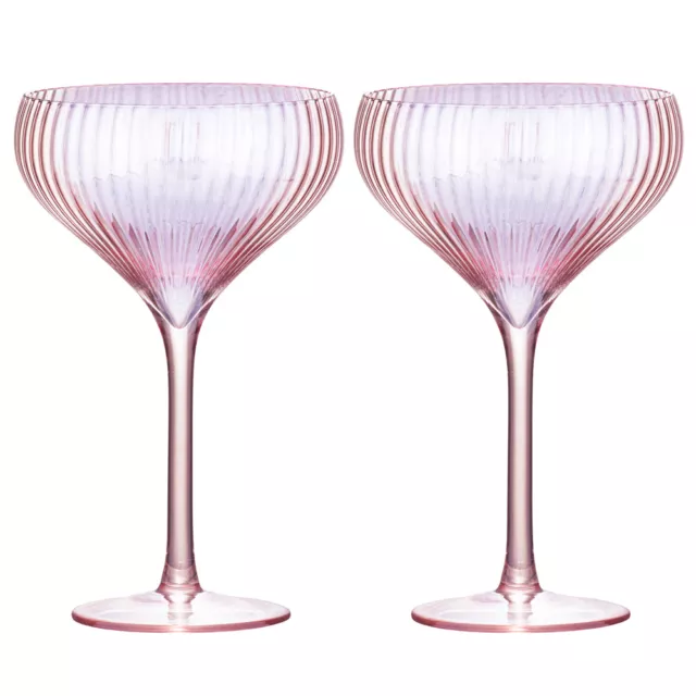 2pc Tempa Thalia 360ml Crystal Cocktail Glass Martini Coupe Glasses Pink Quartz