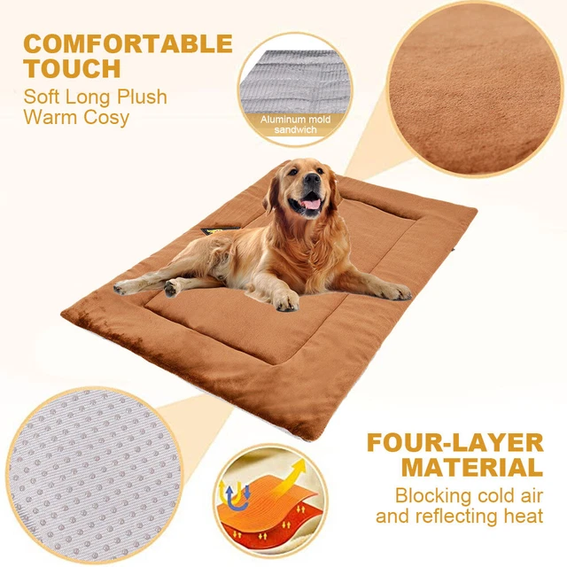 Cama plegable para gato antideslizante engrosada almohadillas autocalentables para perros producto para mascotas (marrón M)