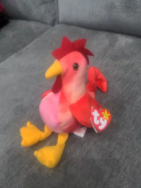 Ty Beanie Baby Strut The Rooster 1996 W/Tag Rare Errors
