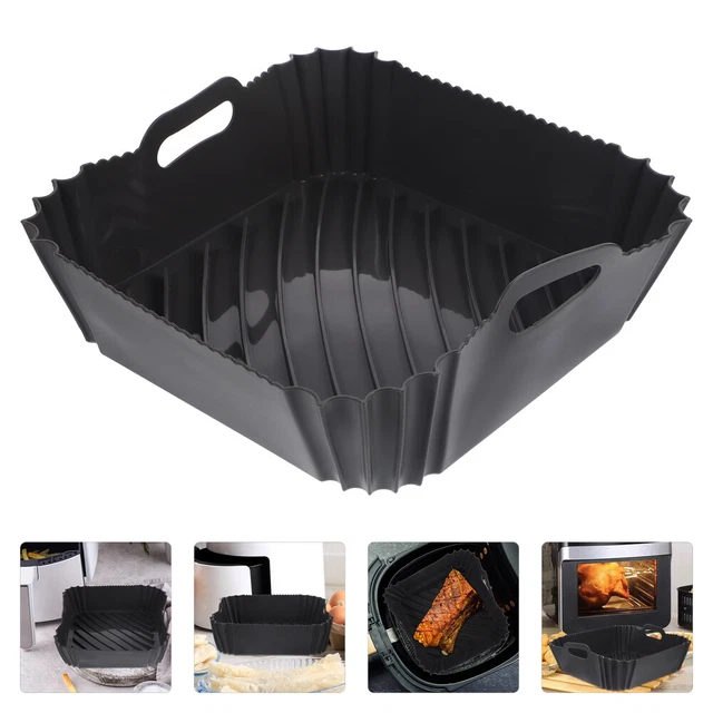 Cestello per friggrice ad aria in silicone Airfryer Forno Stampo Teglia da forno Pizza Pollo frto Accessori riutilizzabili per la fodera della padella  15