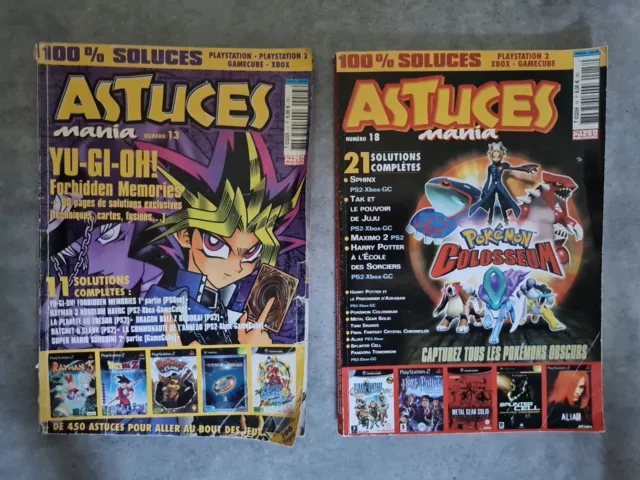 Lot De 2 Magazines Anciens Jeux Vidéos Astuces Mania N° 13 et 18 JV