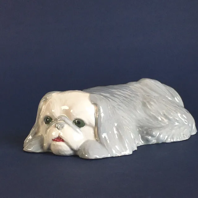 Vintage Pekingese Puppy Dog Collectible Statue Figurine Hobbiest Ceramic EUC