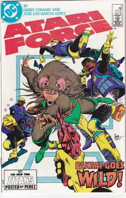 ATARI FORCE, 1984, DC, #3, PAKRAT GOES WILD, Bag/board Nice Copy