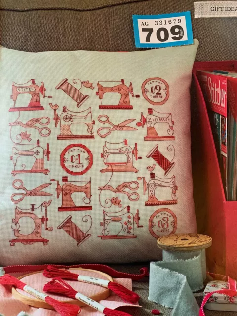 Stitcher’s Stitching Accessories Themed Cushion Cross Stitch Design chart