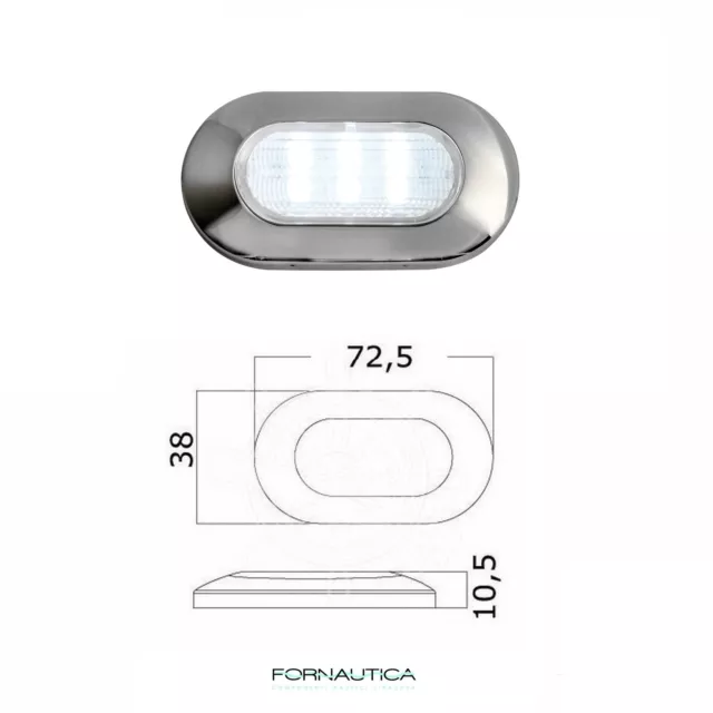 Luce Di Cortesia Barca Gommone 6 Led Stagna 12V Camper - Accessori Nautica