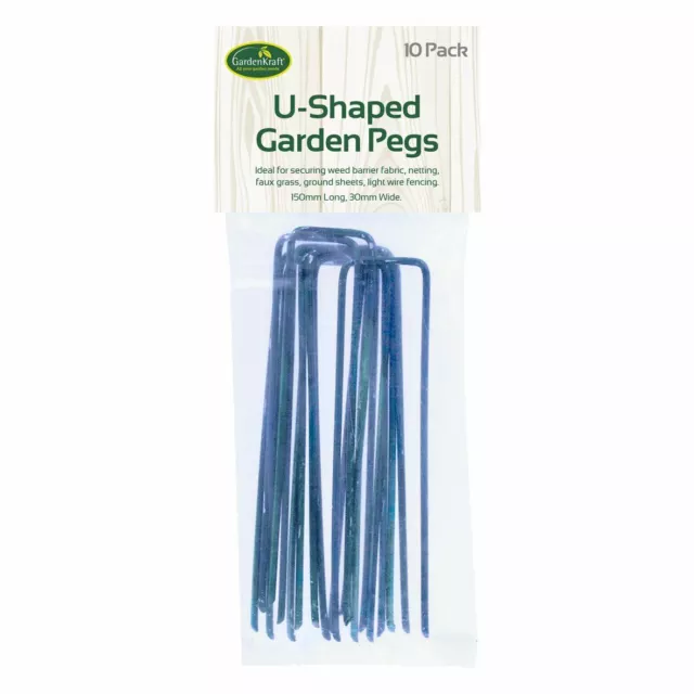 New 10 X U Pins Artificial Grass Turf Galvanised Metal Pegs Staples Weed Hooks