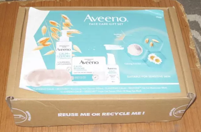 Aveeno Face Care Set - Suitable For Sensitive Skin- Cleanser, Serum, Moisturiser