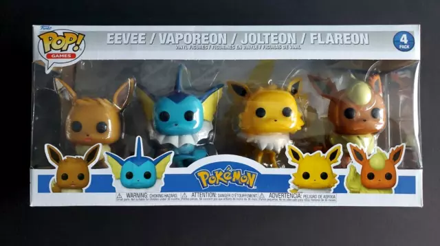 Funko Pop! Pokemon - Ultimate 4-Pack Eevee, Vaporeon, Jolteon, Flareon 