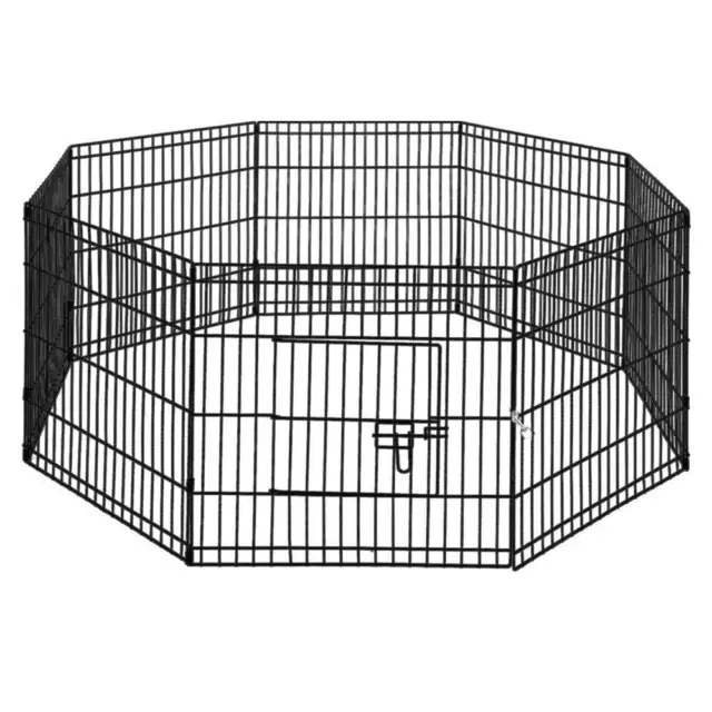 iPet Dog Puppy Animal Playpen Play Pen Enclosure Fence Cage 8 Panel 61cm 24"