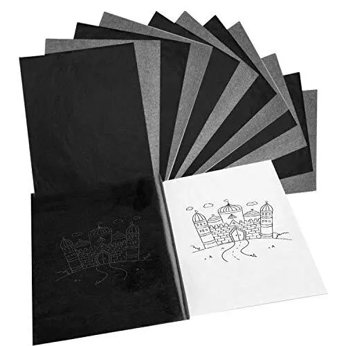 100 Feuilles Papier Carbone Noir, Feuille de Transfert Papier Calque  Graphite A4 avec jeu de Stylets à Gaufrer, Idée de Papier/Bois/Toile/Toile  et Autres Surfaces : : Cuisine et Maison