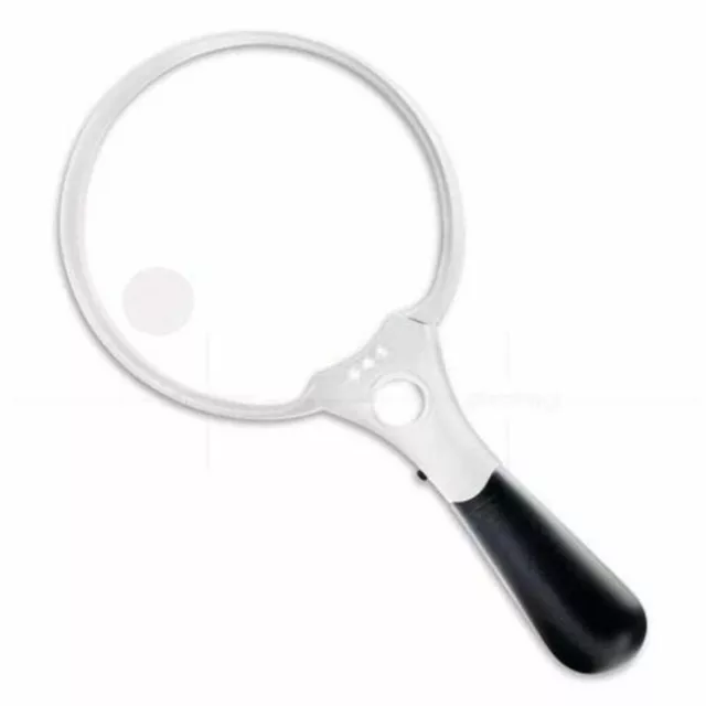 25X Extra Large Strong Magnifying Glass 3 Bright LED Zoom Hand Held Lightweight