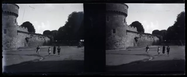 Tour Family c1930 Photo NEGATIVE Stereo Glass Plate Vintage V34L5n 2