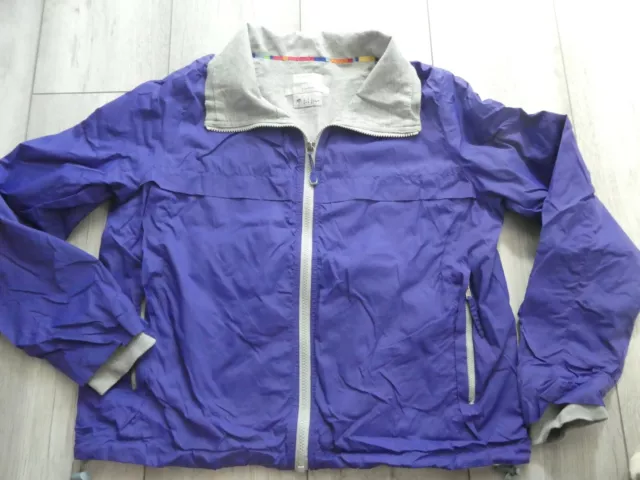 Girls Blue/Purple Fat Face Lightweight Shell Jacket With Grey Lining Age 14 Yrs