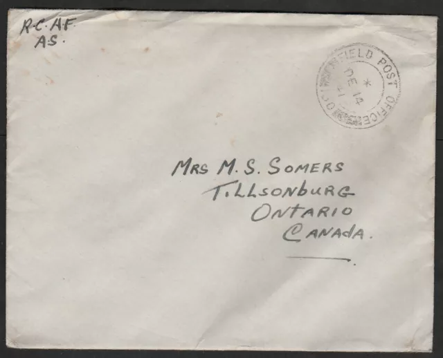 WWII "MILITARY" COVER - 1941 - BFPO 130 - (FPO-SC2) - LONDON, ENGLAND to ONTARIO