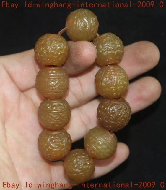 Chinese Natural Agate Onyx Carved Exorcism Amulet periapt Bracelets Hand Chain