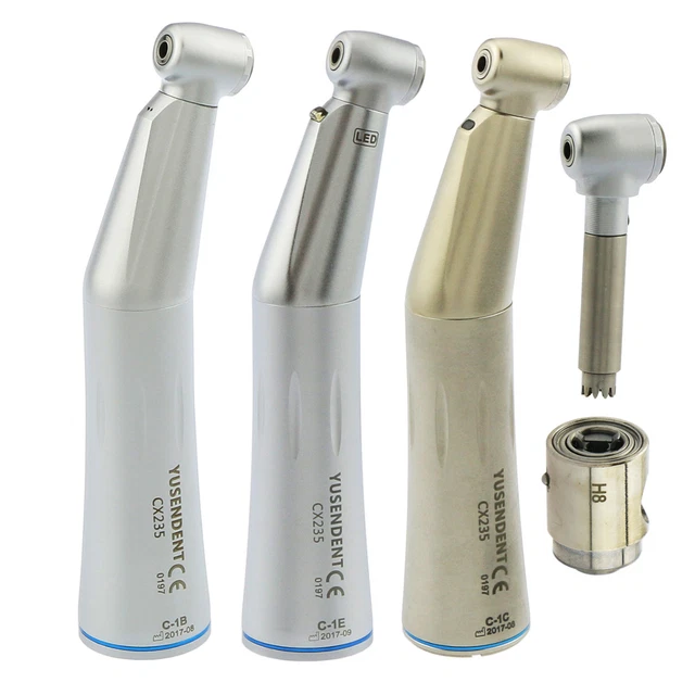 YUSENDENT Dental Inner Water Low Speed Contra Angle LED Fiber Handpiece UK SALE