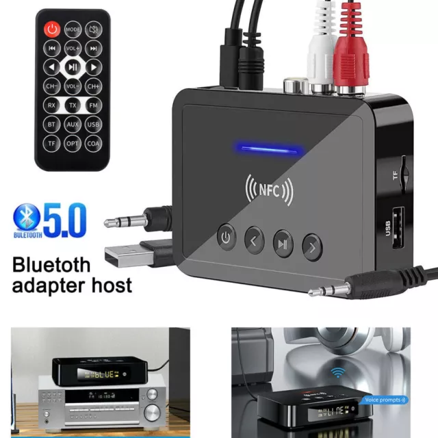NFC Wireless Bluetooth 5.0 Audio Transmitter Receiver HIFI Music Adapter AUX RCA