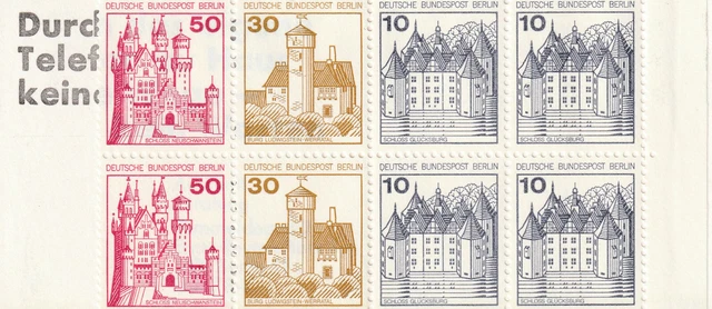 Berlin Markenheftchen MH 10 bb OZ, ** postfrisch - Burgen und Schlösser, 1977