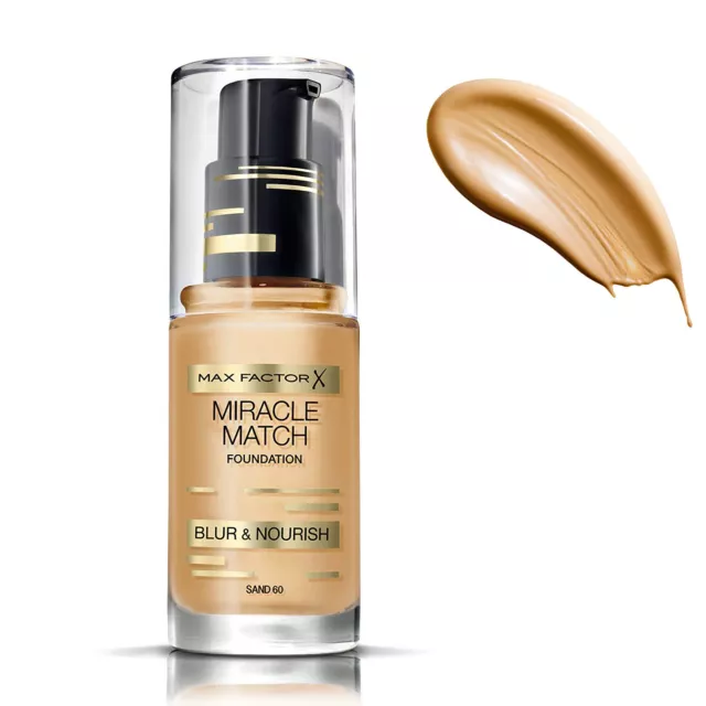 Fond de Teint Miracle Match Max Factor Base 30ML Couleur Sable 60 Ou Beige 55