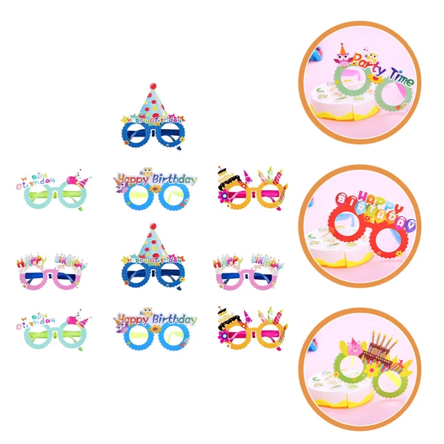 10 pz occhiali di compleanno divertenti occhiali da sole auto-foto oggetti di scena occhiali di carta bambino