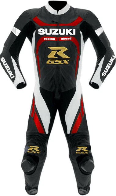 Mens Suzuki GSXR Motorcycle 1PC Suit Leather Motorbike Sport BIker Racing Armour