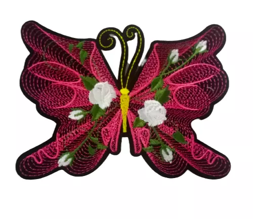 PARCHE DE MARIPOSA MONARCA Grande BORDADO HIERRO EN Paño Chaqueta Camisa 6"X4"