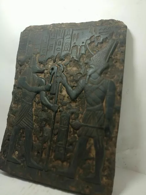 RARE ANTIQUE ANCIENT EGYPTIAN Stela God Lord Osiris God Anubis Protection 1520bc