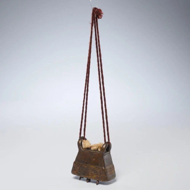 Antique Bronze Water Buffalo Cow Cattle Bell, Mandalay, Burma, Asia, Hka-Lauk
